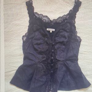 Chic Black Lace Women's Blouse